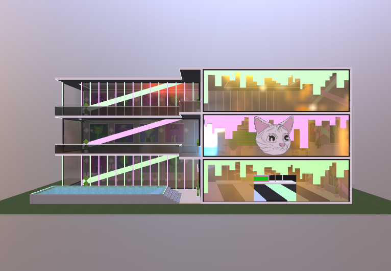 nudiecommunity's tweet photo. 🤖🐱DECENTRALAND UPDATE🐱🤖

Our team has been hard at work building out looks for the NUDIE COMMUNITY @decentraland hangout spot! Feast your eyes on a couple design option sneak peeks of our new digital digs.👀👇

Which do you love most?!
♻️RT For Option 1
♥️Like For Option 2 https://t.co/9Cq8Lep2mQ