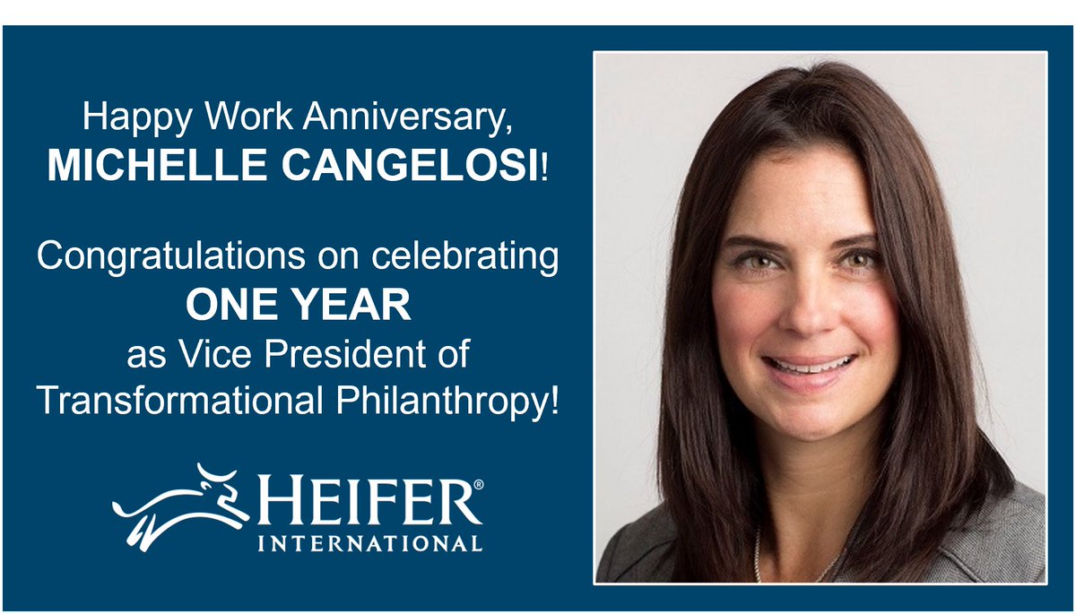 kees2success's tweet photo. Congratulations to KEES candidate placement Michelle Cangelosi on celebrating one year as Vice President of Transformational Philanthropy! Congratulations to you and the entire @Heifer community! We wish you another year of success!
#Candidateplacements #Executivesearch #KEES https://t.co/l6hjkWzKEs