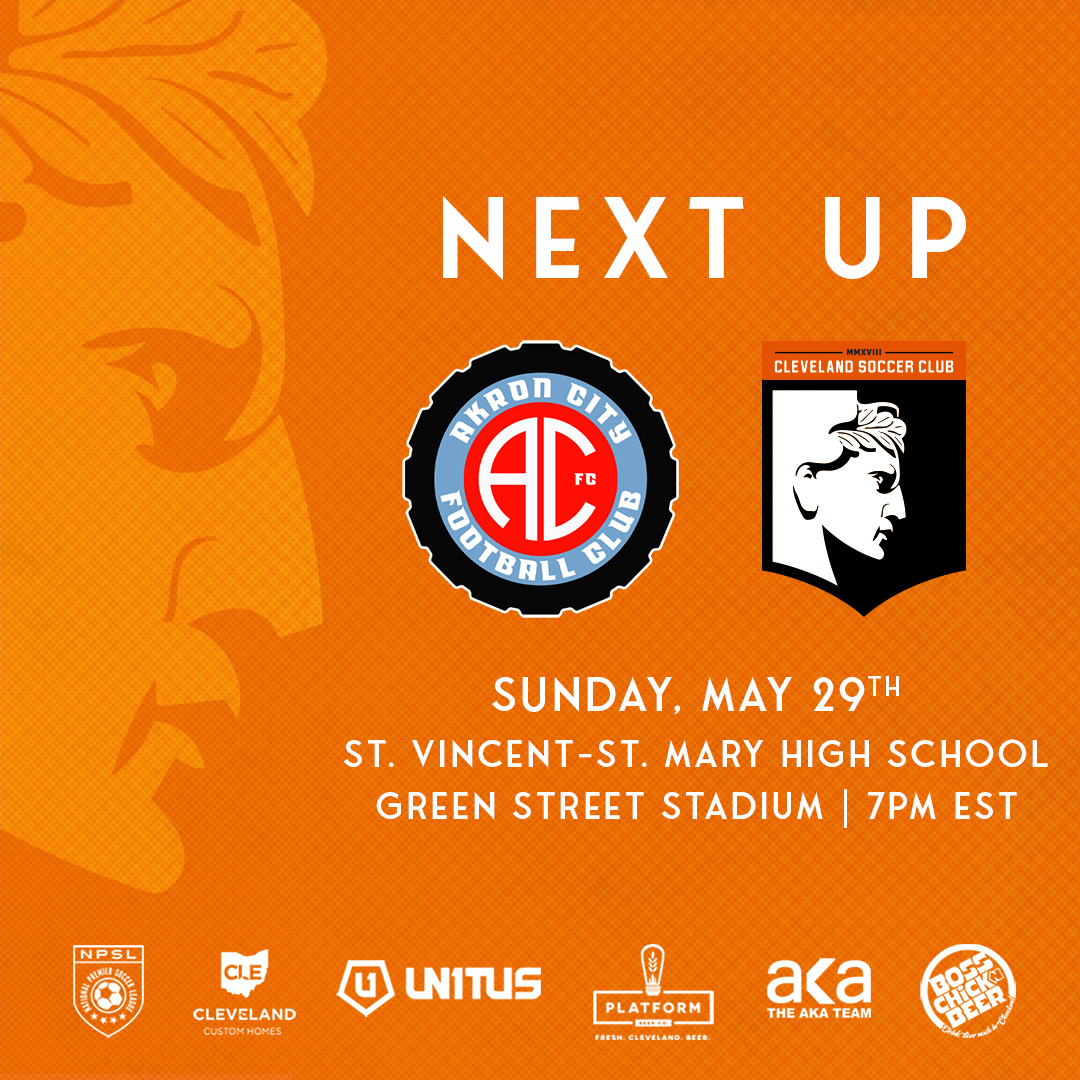 🔜 We hit the road for the first time this season and head south for our first-ever meeting with <a href="/AkronCityFC/">Akron City FC</a>👊 Support us on the road, and together let's bring home three points. #WeAreCLE #NPSL

🎟 Ticket Info: bit.ly/3LI55Ib