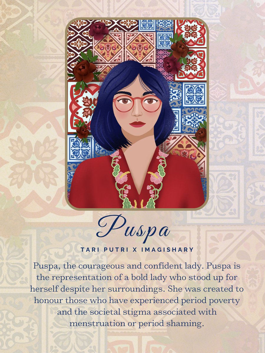 𝐏𝐮𝐬𝐩𝐚 | ڤوسڤا 
Definisi : bunga; kekasih; mahkota (Kamus Dewan Edisi Keempat). Her name may mean flower but she blossoms as a woman who has more faith than fear. 

Available for purchase (40% from sale will be donate to Period Poverty Organisation) : app.pentas.io/assets/0x3aFa1…