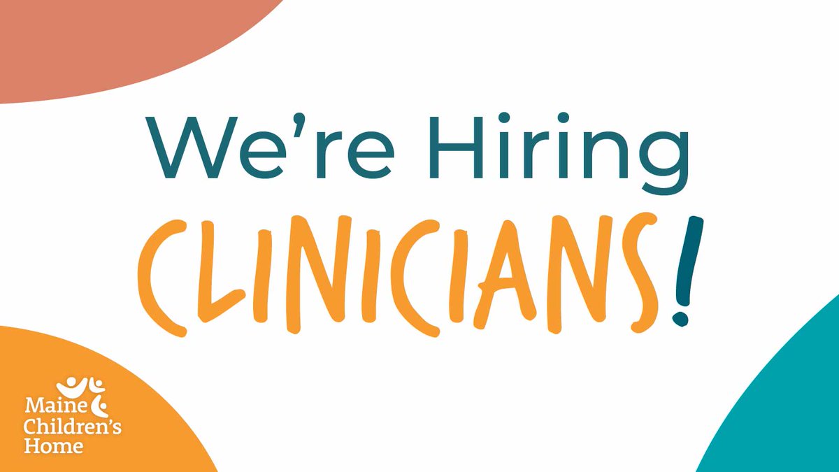 We're hiring Clinical Counselors!

Join our warm and friendly team at our Family Counseling Center! Learn more about this position and how to apply, here:
mainechildrenshome.org/contact-us/job…

#werehiring #hiring #counselors #clinicians #mainechildrenshome #workinmaine