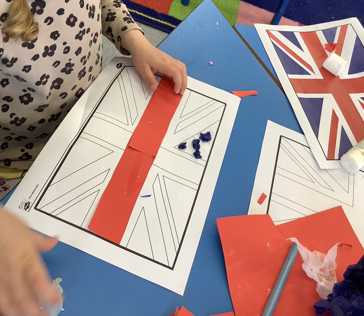 #nursery have enjoyed making lots of arts and craft for the Queen Jubilee and made a card to send to Windsor Castle.