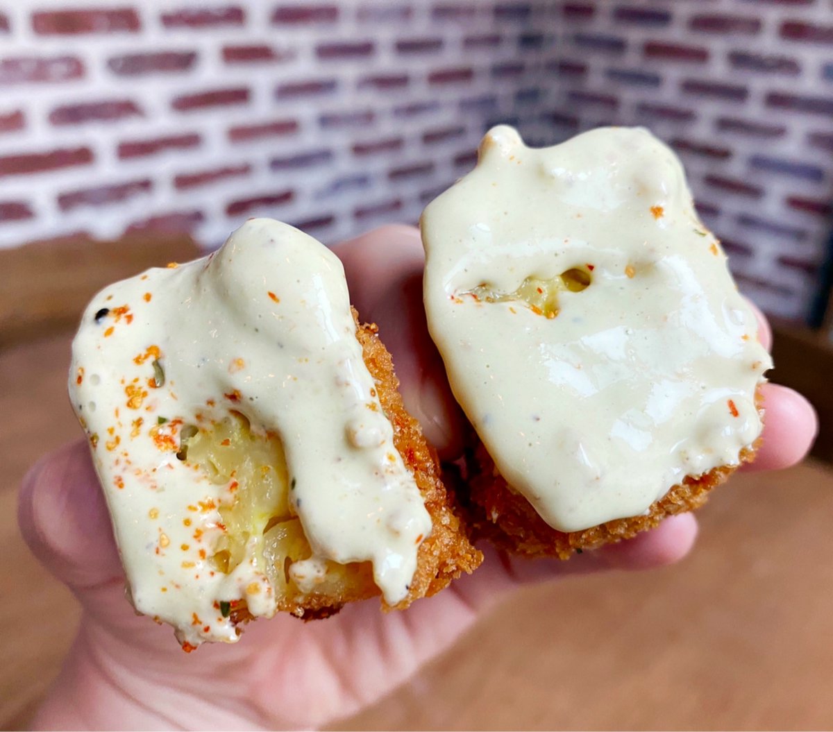 TonboRamen's tweet photo. Bite into the cheesier side of life. 🧀

Our famous fried Ram'n Cheese Bites, served with shishito tartar dipping sauce, are a MUST TRY! 🤤

For reservations, visit: https://t.co/8dzMeUoGYz

#TonboRamen #FriedRamen #ThePerfectBite #DowntownRaleigh https://t.co/NKtcO2bUgu