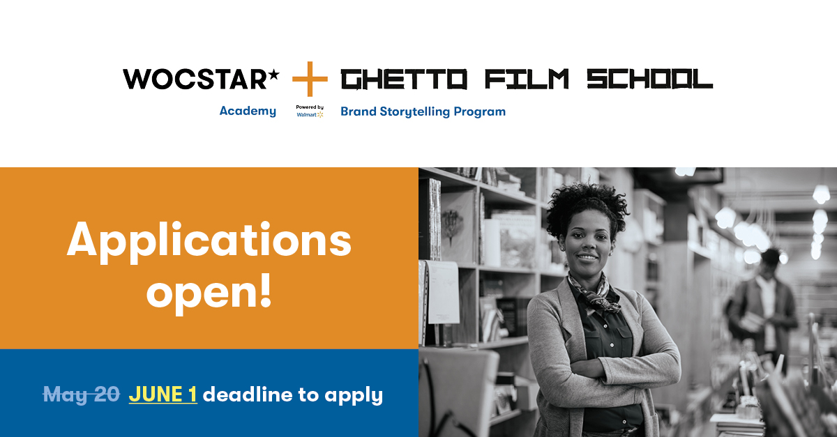 ENTREPRENEURS!!! Apply now for the @wocstar Academy &amp; @ghettofilmschool Storytelling Program! This program focuses on raising capital &amp; telling your story to take your business to the next level! This virtual program runs from June 15 to July 21.

Visit: wocstargfs.com/applicants!