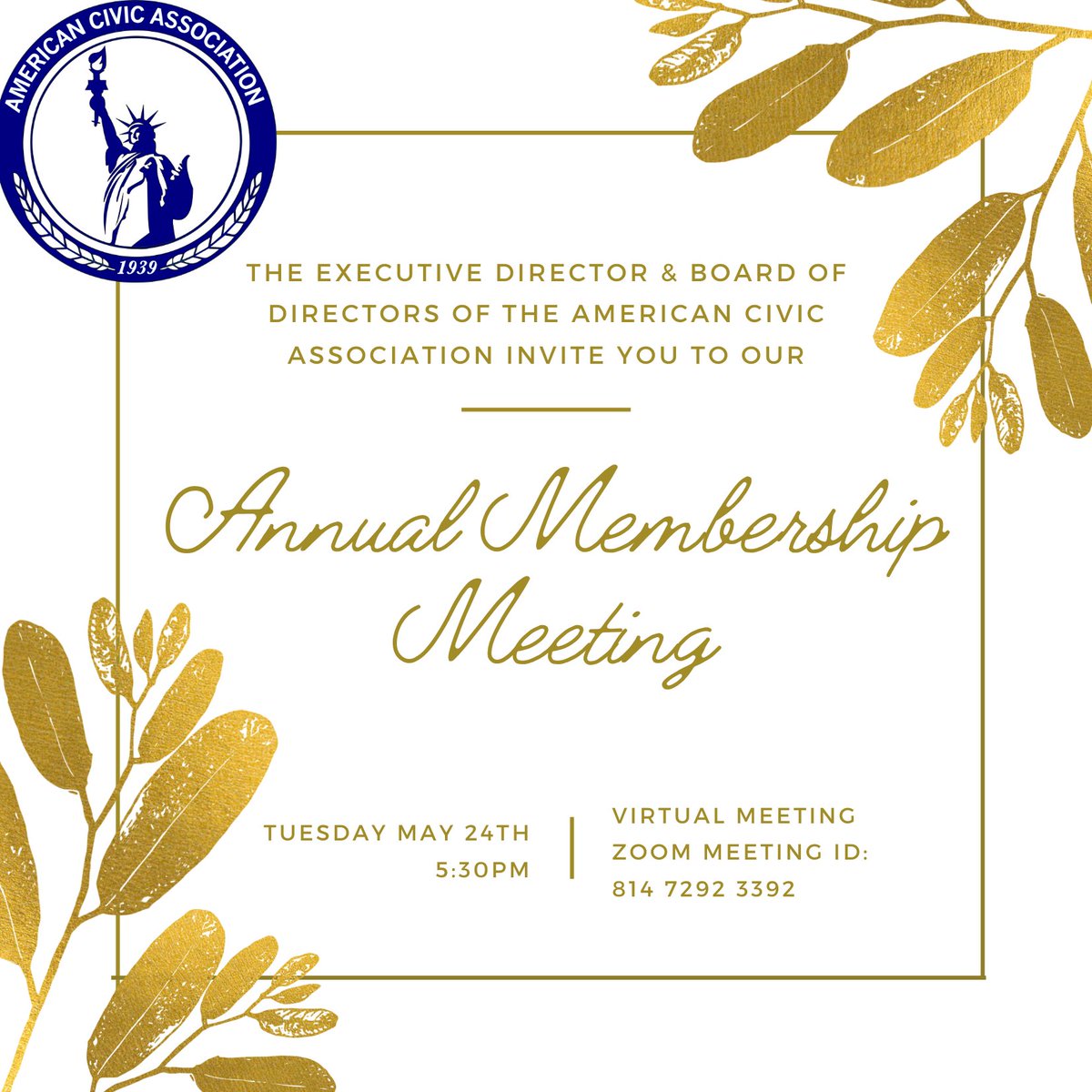 Please join us tonight for our Annual Membership Meeting!
 us06web.zoom.us/j/81472923392