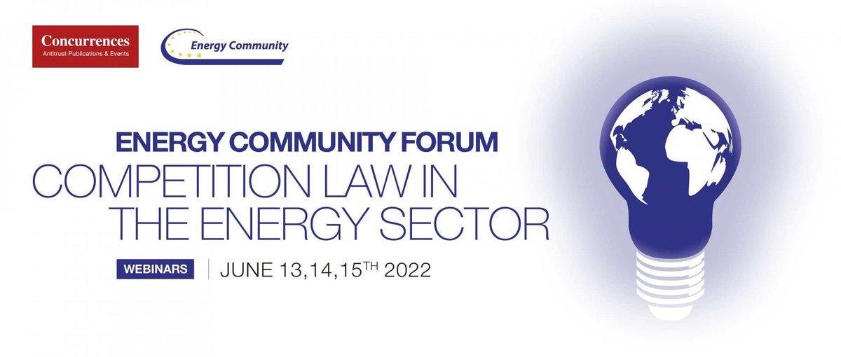 CompetitionLaws's tweet photo. [JOIN US NOW]
The 2nd Energy &amp; Competition Law Forum will be held online via Zoom through a series of webinars on June 13th, 14th, and 15th from 15:30 to 17:00 CEST.

Free registration and program: https://t.co/VOd6EZrXSl

#EnergyCompetition #Antitrust #CompetitionLaw https://t.co/OswcBCDlae