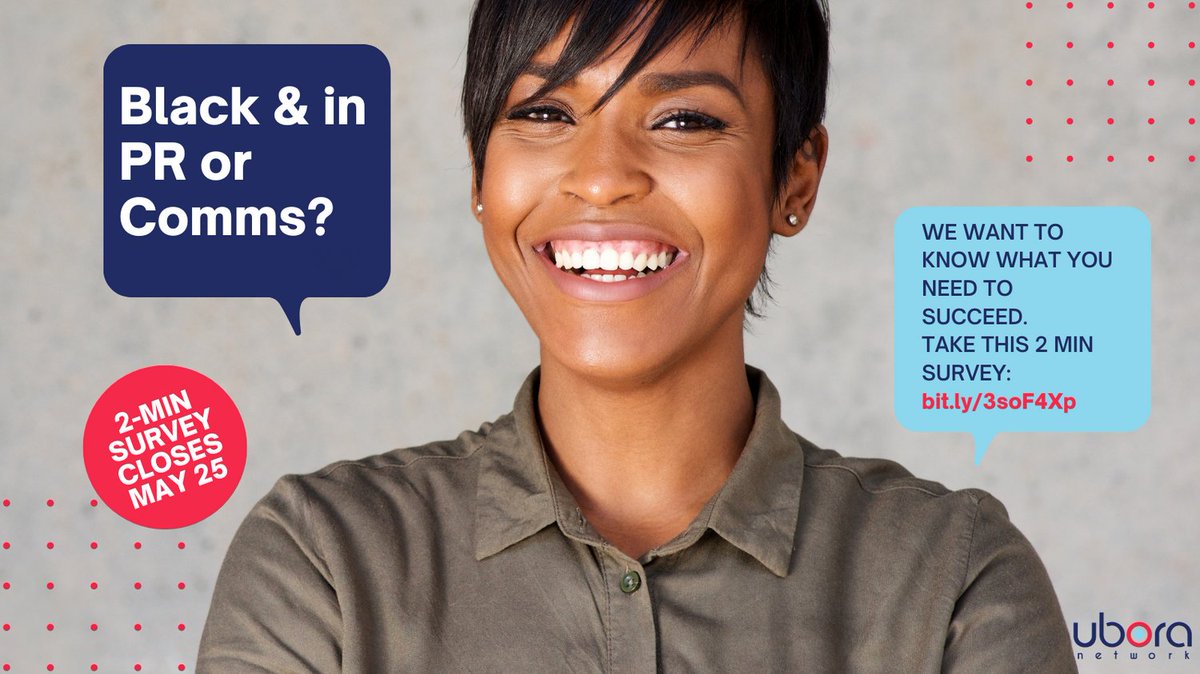Do you identify as Black + do you work/study in #publicrelations or #communications? We want to know how we can support your #PR career. Many have told us #mentorship or access to exclusive #jobs. Take this survey &amp; share with your colleagues! bit.ly/3soF4Xp