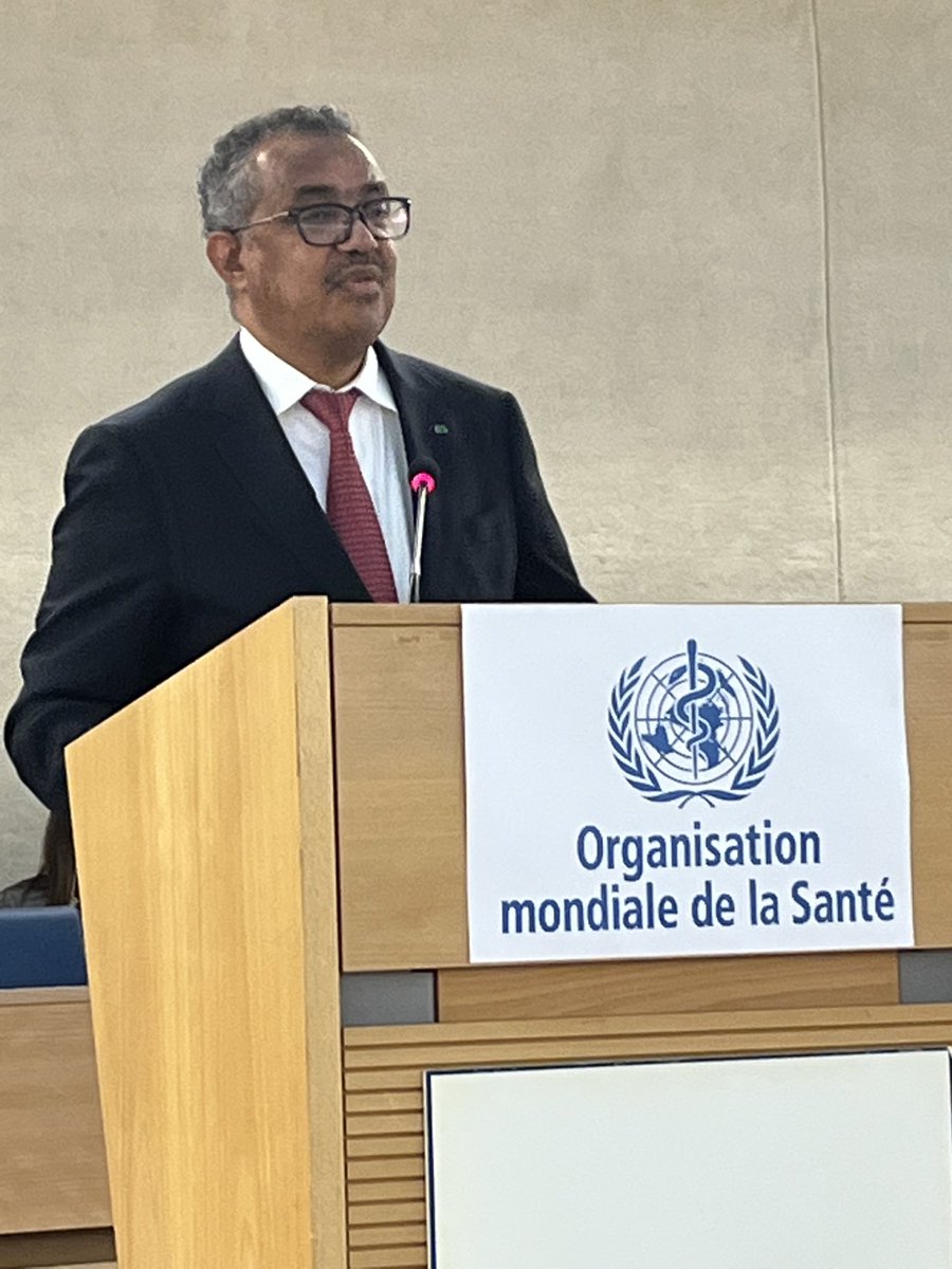 PeterASinger's tweet photo. “My younger brother died … it could have been me … luck brought me all the way here … “ ⁦@DrTedros⁩ #WHA75 https://t.co/C27gOhEFy5