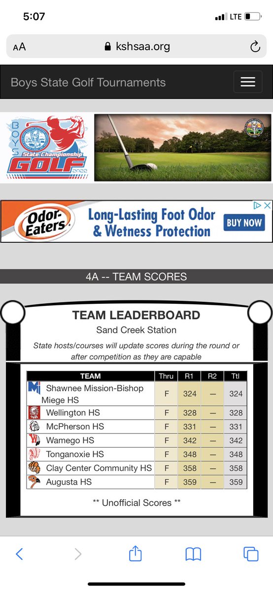 WellingtonActiv's tweet photo. Due to weather 4A golf will not play today and be done with the results from yesterday, would of loved to see the guys compete today but understand the issues with playing today, proud of their results, Go Big Red https://t.co/5ehBeqNy7H
