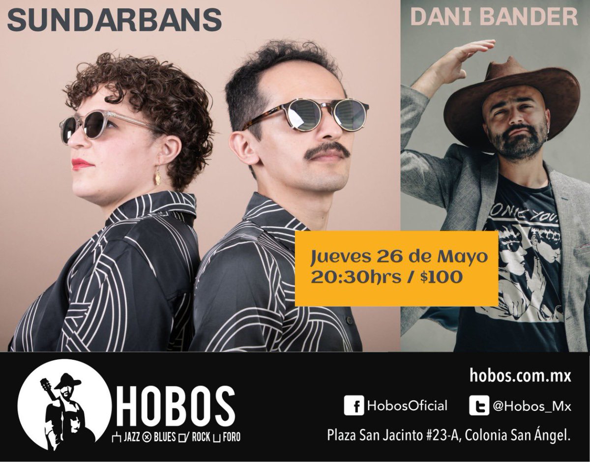 Este jueves se va a armar una tocada chida de esas cómo las de antes, cuando <a href="/Furland/">Furland</a> + <a href="/labanderville/">La Banderville</a>, puros compas pero actualizada a 2022:

<a href="/sundarbansmx/">Sundarbans</a> + <a href="/danielbander/">Danibander</a> <a href="/Hobos_Mx/">HOBOS</a> 

¿Le van a caer o se van a pandear?