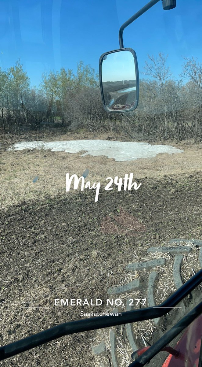 Some didn’t get the drift, May 24th still snow on the fence line and a lot of standing water. Still haven’t put a seed in the ground #seed2022 #saskag #Plant22