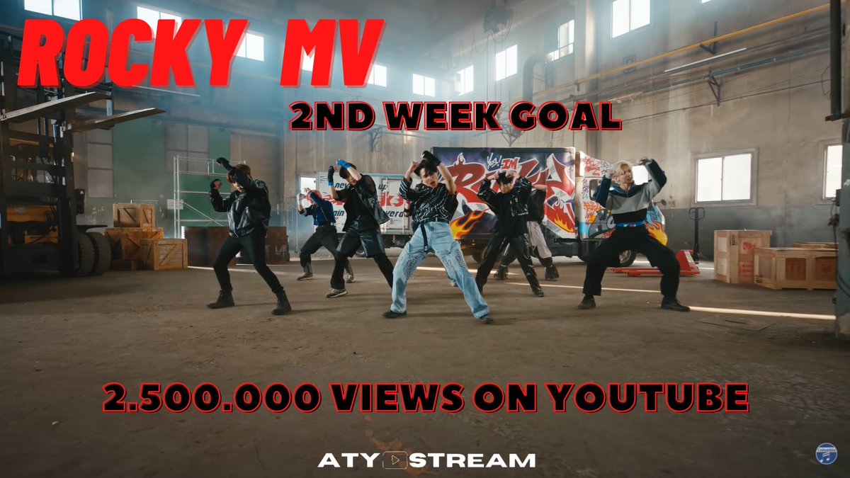 ATYstream's tweet photo. 📋| ATINYs, here is our goal for the 2nd week of 'ROCKY ( Boxers ver. )' MV! We're aiming for 2.500.000 views 🤗

#StartTheSecondRound #ROCKY #BEYOND_ZERO 
#에이티즈 ⭒ @ATEEZofficial⭒ #エイティーズ ⭒ #ATEEZ https://t.co/vWcSyctY4K