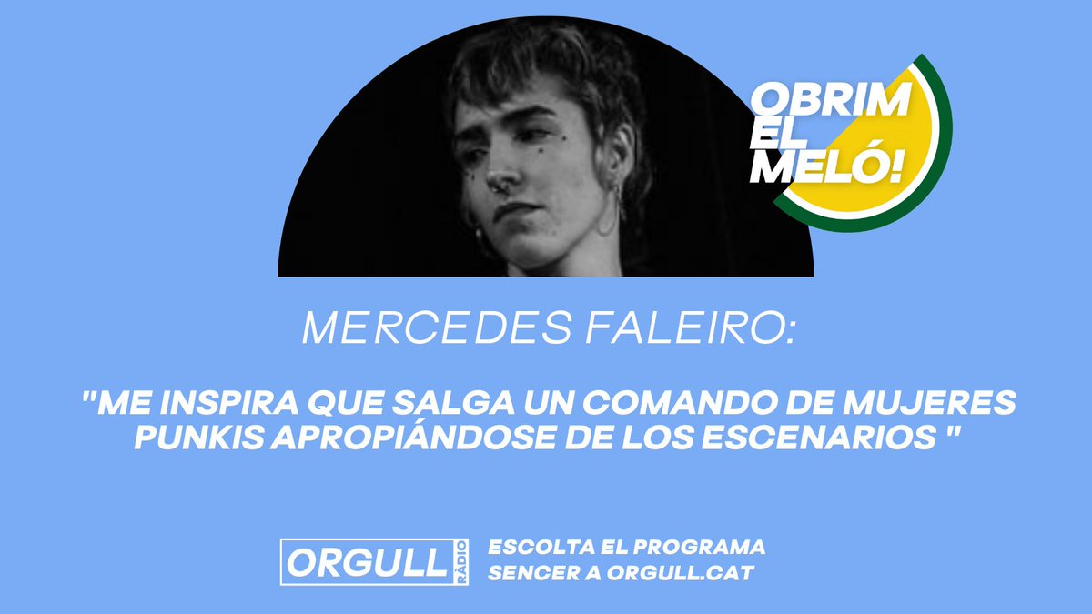 🗯 Mercedes Faleiro és baixista i guitarrista a 'Las Moskito', un grup de música punki inspirat en les Pussy Riot 😍🤟

🍈Va venir a l'últim #ObrimElMeló a <a href="/OrgullRadio/">ORGULL.cat</a> per parlar de música en clau #transfeminista

T'ho vas perdre? Recupera'l aquí ➡️ orgull.cat/lultim-obrim-e…