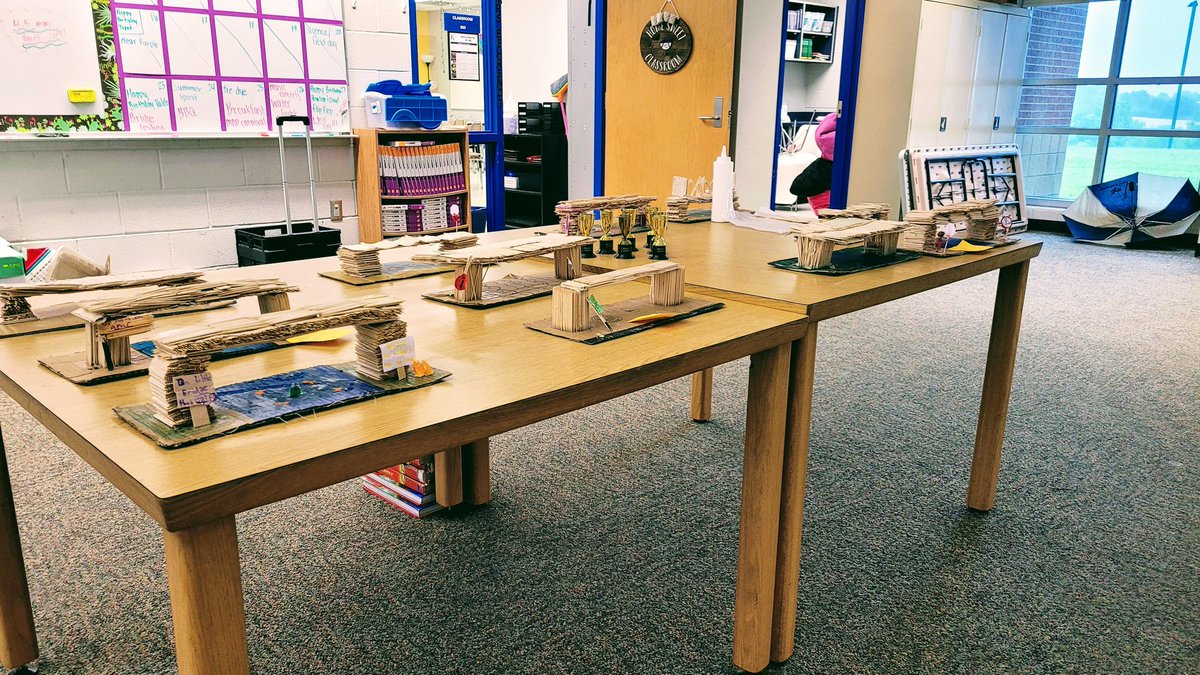 MrsThomasTeach5's tweet photo. It's bridge testing day!  May the strongest bridge win!! https://t.co/oqiF89Dmhq