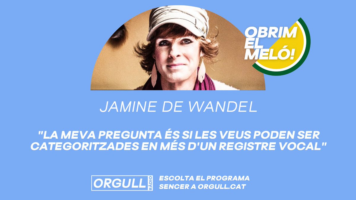 🎤 Cantants d'Òpera que siguin, alhora, mezzosoprano i contralt? Nosaltres en coneixem a una🤩! Jamine De Wandel, cantant multiinstrumentalista

😍 Ens va cantar a 2 veus en l'últim #ObrimElMeló🍈, on vam parlar de música en clau #transfeminista

A orgull.cat/lultim-obrim-e…
