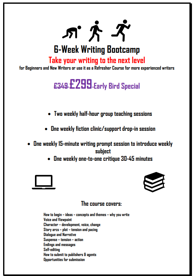 DebzHobbsWyatt's tweet photo. Looking for writers for my summer writing bootcamp starting June 26th! Short Zoom sessions (group) and a one-to-one on your work plus drop-ins and support. Flex those writing muscles. Pay now for early bird special! Message or email writer@debzhobbs-wyatt.co.uk https://t.co/6GLO6iLF3H