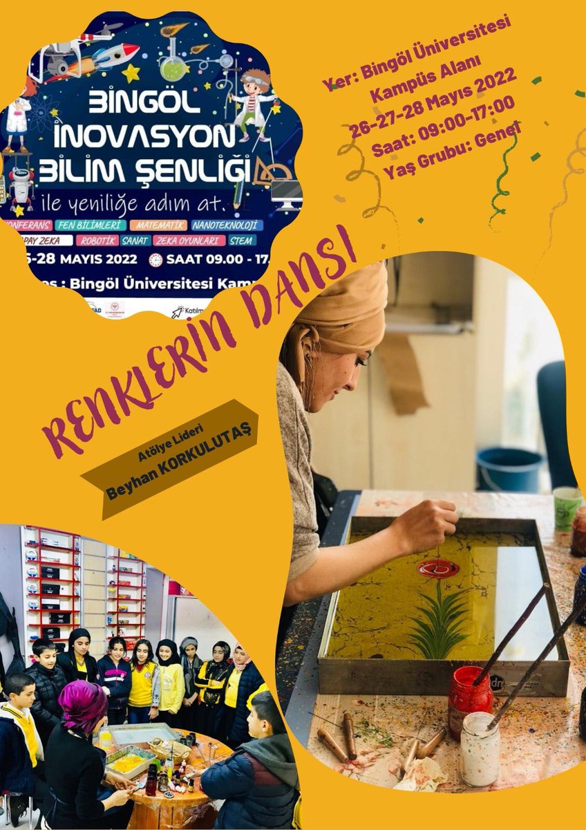 Renklerin Dansı Atölyemize hepinizi bekleriz. <a href="/bilimsenligi12/">Bingöl İnovasyon Bilim Şenliği</a>