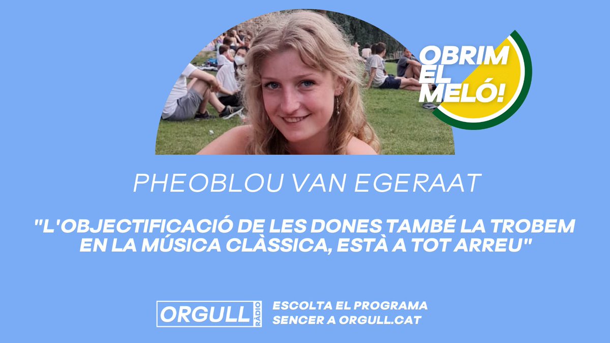 🍈 En l'últim #ObrimElMeló vam xerrar sobre música en clau #transfeminista amb Pheoblou Van Egeraat,  violinista 🎻 i estudiant de musicologia 

➡️ Recupera el programa sencer a <a href="/OrgullRadio/">ORGULL.cat</a> orgull.cat/lultim-obrim-e…
