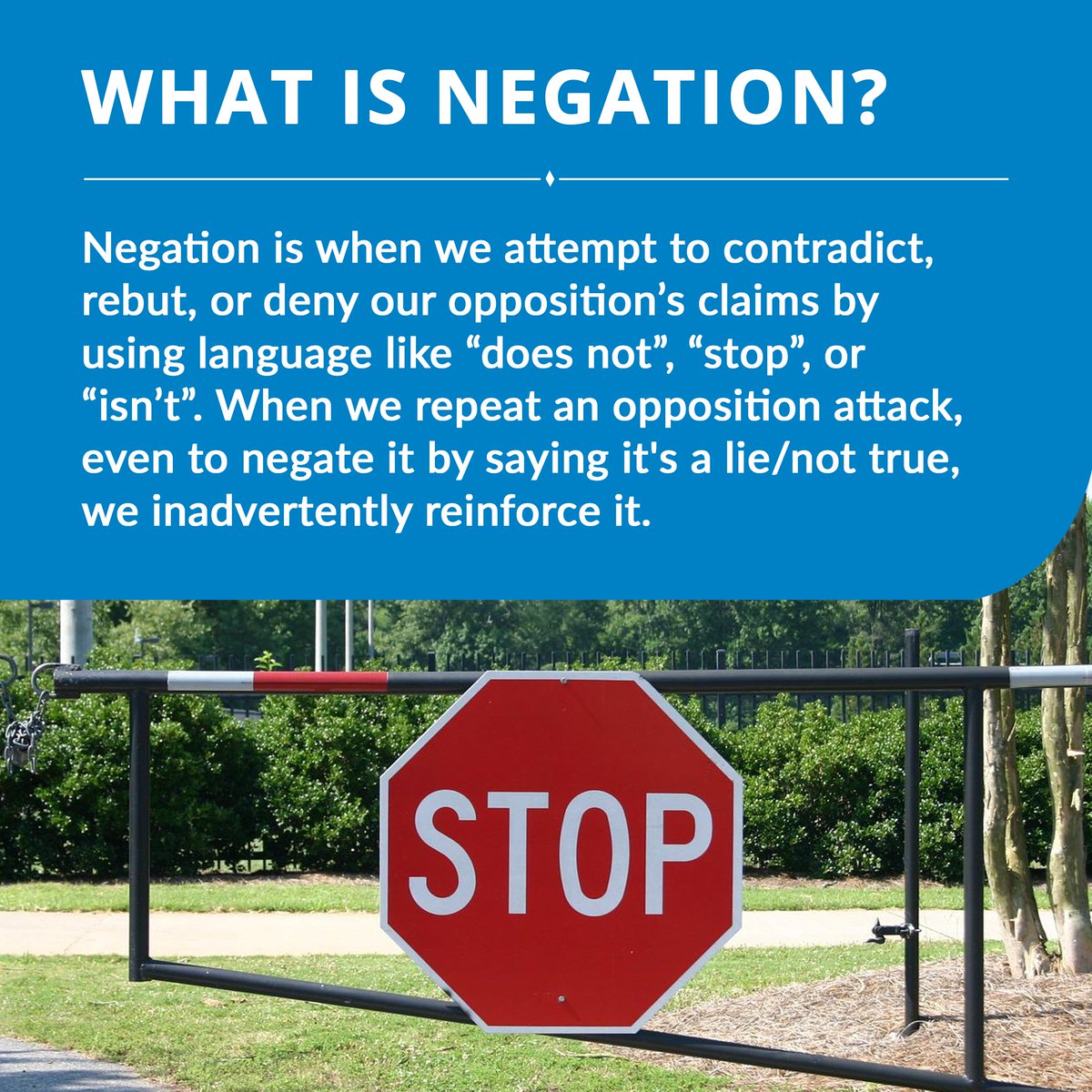 WMTFAction's tweet photo. Find yourself using “stop” “don’t” and “isn’t” in response to our opposition? Have you ever quote-tweeted something outrageous from the other side? That only serves to uplift and invoke their frame. Instead, say what you are for. Articulate the future we can achieve together. https://t.co/Th15iaegTb
