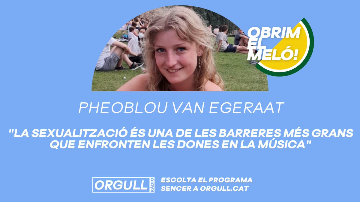 "A les cantants se les jutja més per la seva imatge que per la seva música"

🍈 Vam xerrar amb Pheoblou Van Egeraat sobre música i sexisme en l'últim #ObrimElMeló a <a href="/OrgullRadio/">ORGULL.cat</a> 

➡️ Programa sencer: orgull.cat/lultim-obrim-e…