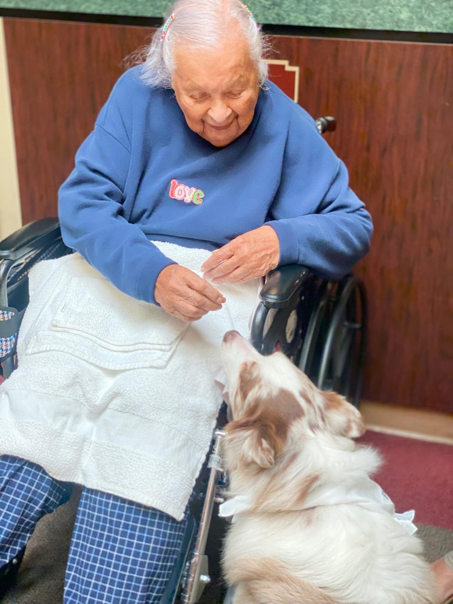 HorizonFresno's tweet photo. Our residents had a very special visitor today. Pet therapy dog, Flynn stopped by to bring joy and smiles to all! 🐶🐶

#PetTheray #DogTherapy #elderlycare #seniorcare #rehabilitation #rehab #elderly #senior #seniorcitizens  #Fresno #CA #HorizonFresno https://t.co/QVrucNpRjk
