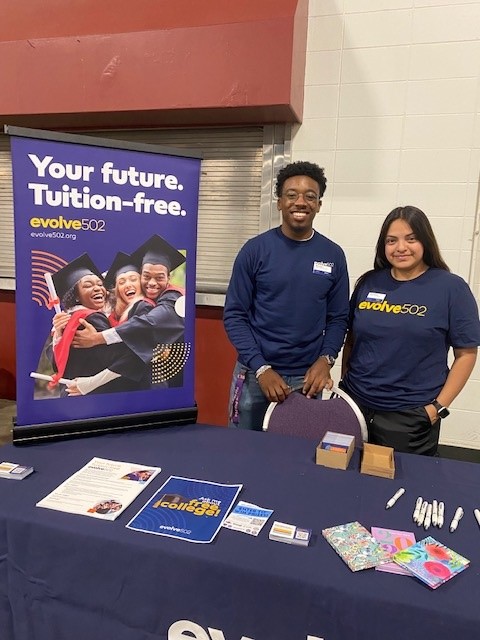 We're so excited to meet <a href="/JCPSKY/">JCPS</a> Class of 2022 grads at the “After the Tassel” fair at graduation rehearsals this week! Grads – stop by to learn more about the Evolve502 Scholarship and how eligible students can go to college for up to two years tuition-free!