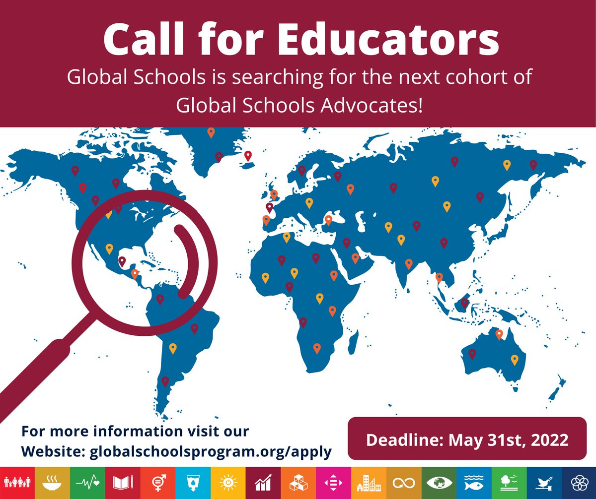 DEADLINE EXTENDED! The Global Schools team is extending the deadline for the Advocates program applications for 1 more week! 🤩🎉 . Please submit your applications by May 31st! . #education #opportunity #teachers #sdgs #sustainabledevelopment #sdg4