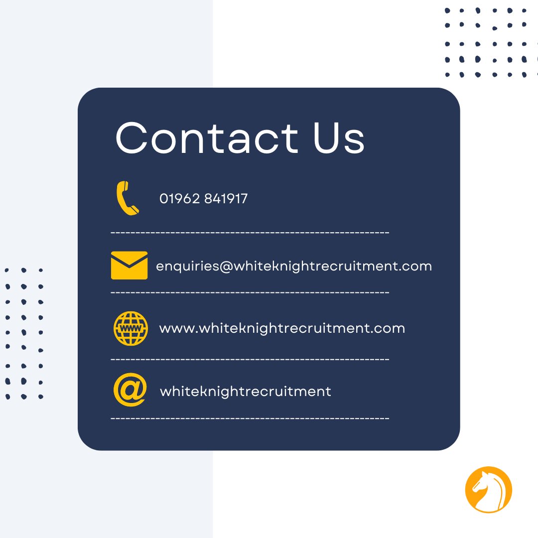 Do you have any questions about our current #vacancies or how we can support your business?

Our team would be more than happy to discuss opportunities with you, get in touch with us today to have an informal chat! 📲

 View our vacancies: whiteknightrecruitment.com/jobs/ 

#recruitment