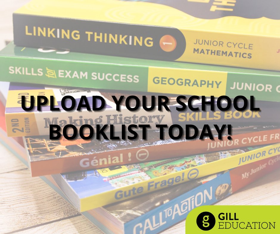 🔔SUBMIT YOUR BOOKLIST TODAY 🔔

Make sure to email your school booklist to booklists@gill.ie to help prepare for your teacher access to our digital resources in September!
