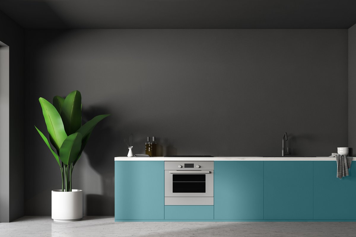 Closely matched to 'Tropical Escape' by Graham & Brown.

#tropicalescape #grahamandbrown #teal #tealkitchen #blueinterior #bluedecor #modernkitchen #kitchencolours