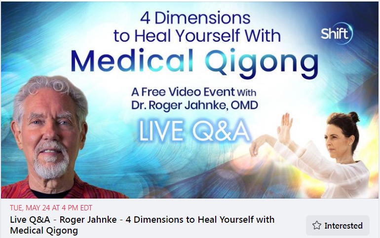 RogerJahnke's tweet photo. LIVE TODAY! Dr. Roger Jahnke Q&A on the Shift Network Facebook Page
Join us today, May 24 at 1:00 p.m. Pacific / 4:00 p.m. Eastern for a Live Q&A. Click here to learn more: https://t.co/H1d9c7xhBr #medicalqigong #qigong #healerwithin #wellness https://t.co/W3bI4QKTQO