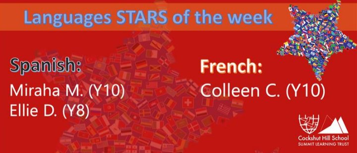 languagesCHS's tweet photo. Wb 16th May #LanguageStars https://t.co/dvd1yNe9pC