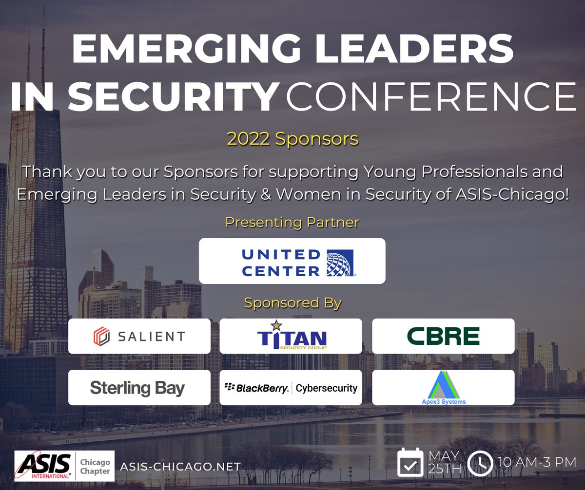 From vision to reality, the first-ever Emerging Leaders in Security Conference is just one day away!

Thank you to the amazing security community for coming together in support of ASIS-Chicago's Young Professionals &amp; Emerging Leaders and Women in Security programs.