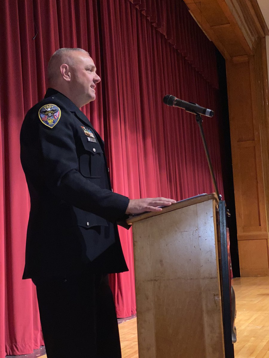 SchoolsTroy's tweet photo. Troy High School held its annual Farewell Assembly Tuesday morning, followed by graduation marching practice. 

Graduation will be held at 10:30 am Saturday at Hobart Arena. Doors will open to the public at 9 am https://t.co/BMJxU2ehSP
