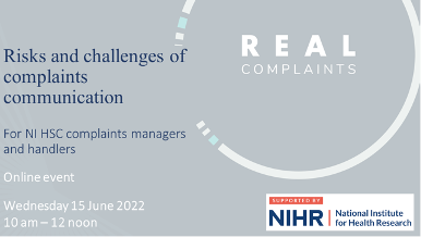 Real_Complaints's tweet photo. Real Complaints  is hosting an online roundtable for @HSC_NI  complaints staff. https://t.co/7LGrVN1wvj