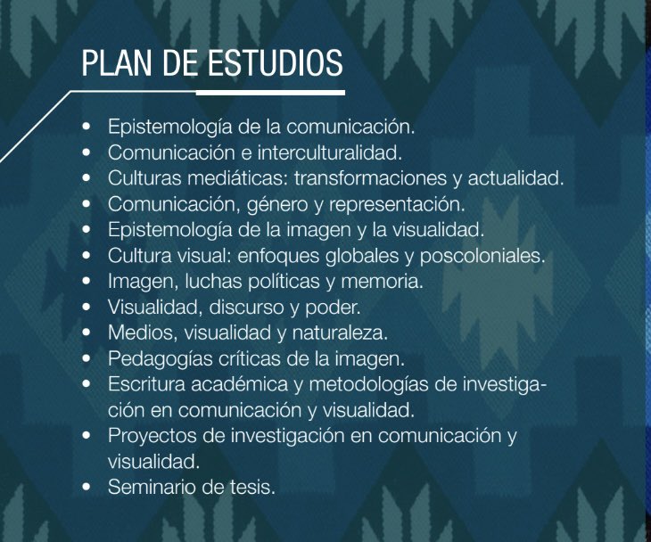 Christian_LeonM's tweet photo. El #GiroVisual es la vanguardia de los estudios de Comunicación. Compréndelo en un posgrado, de carácter internacional, con los mejores docentes. #Becas #MCVD
 👉 https://t.co/2H8V5xr9Az https://t.co/frlGEYnuLt