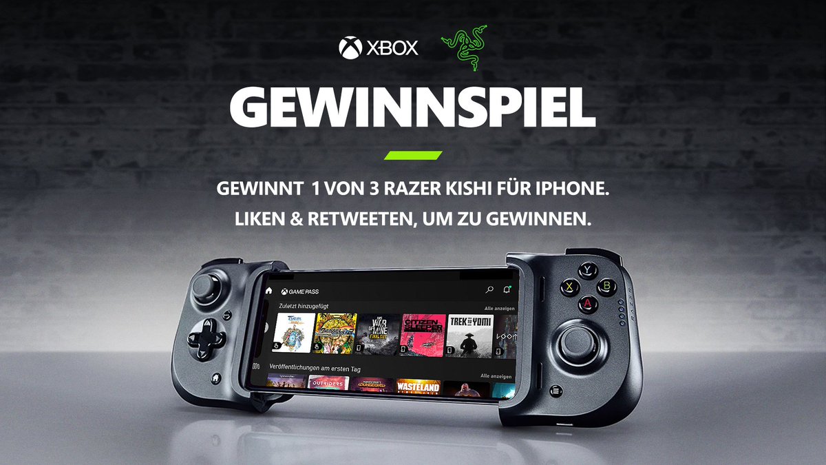 XboxDACH's tweet image. Zocken, egal wo! 🎮📱

Wir verlosen gemeinsam mit @RazerGermany insgesamt 3x ein Razer Kishi für Iphone. 

So macht ihr mit:
1. @XboxDACH folgen ✅
2. Tweet liken + RT ❤️🔁

TNB 👉 xbox.com/de-ch/promotio…