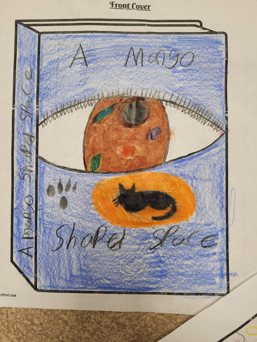 MontiethFaith's tweet photo. 6th Grade Book Cover Projects #PantherPride #EIS #AMangoShapedSpace @wenmass https://t.co/O9xDC1YGIR