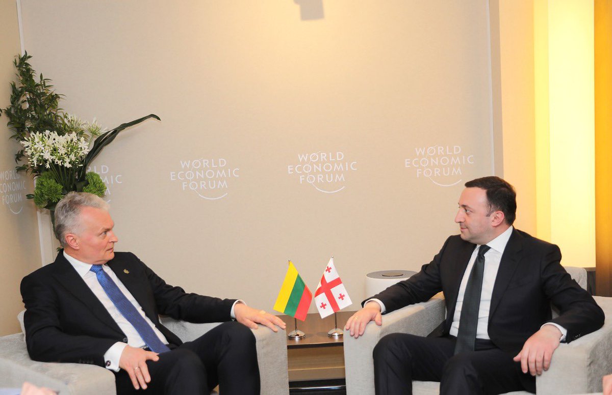 Irakli Garibashvili (@gharibashvilige) on Twitter photo Had a productive conversation w/🇱🇹'<a href="/GitanasNauseda/">Gitanas Nausėda</a>. Bilateral agenda and new opportunities for deepening economic co-op between two countries discussed. Touched upon European & Euro-Atlantic integration of 🇬🇪. Grateful for 🇱🇹's supportive position in this process. #WEF22 Had a productive conversation w/🇱🇹'<a href="/GitanasNauseda/">Gitanas Nausėda</a>. Bilateral agenda and new opportunities for deepening economic co-op between two countries discussed. Touched upon European & Euro-Atlantic integration of 🇬🇪. Grateful for 🇱🇹's supportive position in this process. #WEF22