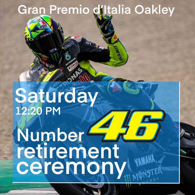 MugelloCircuit's tweet photo. 🏆Il numero 46 sarà ritirato questo sabato prima delle qualifiche. Il Dottore sarà presente per salutare ancora il suo Popolo Giallo! 🏁

🏆The number 46 will be retired Mugello Circuit, before the Quali sessions. The Doctor will be there to greet his fans! 🏁 https://t.co/W9VbbxGMwX