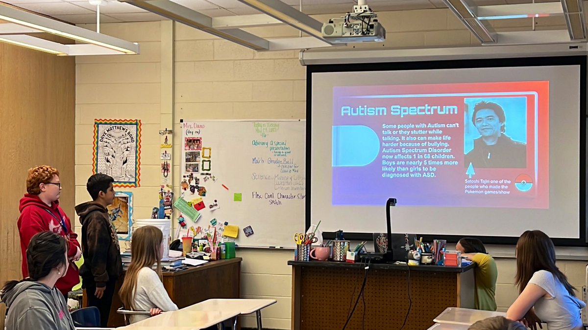 JenMcCulley's tweet photo. Best way to start the day, in our buildings with our students! Seen in schools: 8th grade social studies students presenting on neurodiversity to their peers. LOVED the focus on strengths! https://t.co/WdAVwkwLmO