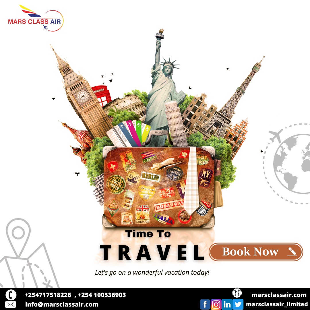 Marsclassairltd's tweet photo. Start Your Trip Now! Our specialists would love to help you.
CALL US TODAY!!!
:+254717518226
+254 100536903
info@marsclassair.com
Wilson Airport , Nairobi
#traveltheworld #traveling #toursandtravels #travelandtoursagency#flightbooking #flights #flight #flightticketing https://t.co/qrne46KsLx