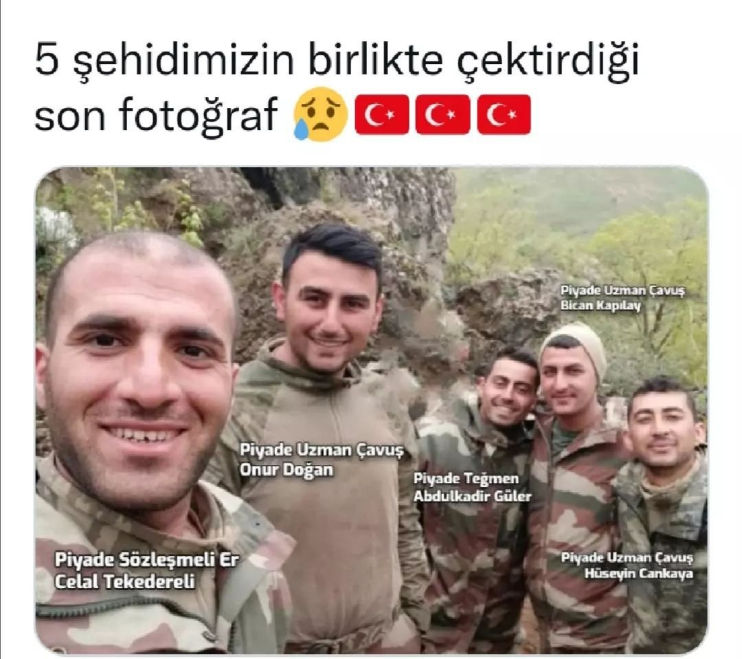 TUBAKAN5's tweet photo. Rabbim sabır versin ailerine ateş düştüğü yeri yakıyor 😢😢 Milletimizin başı sağ olsun. https://t.co/1HOExztaps