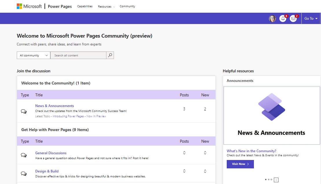 Guess who has a brand new community? <a href="/Microsoft/">Microsoft</a> #PowerPages !! Have questions? Want to share your samples? Come join &amp; share about the newest product in <a href="/MSPowerPlat/">Microsoft Power Platform</a> The Power Pages community features tutorial videos, forums, blogs, &amp; more #MSBuild aka.ms/PowerPagesComm…