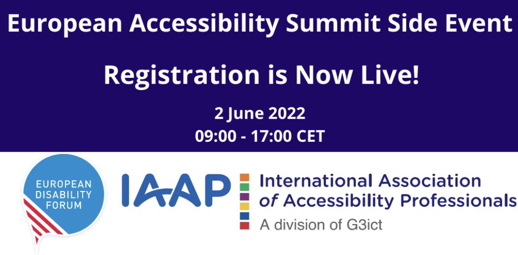 edaccessible's tweet image. #RT @IAAPOrg: RT @G3ict: Join experts June Lowery Kingston and Susanna Laurin on June 2 for a discussion on the results of the #WebAccessibilityDirective review. Register bit.ly/3yDpknw

@lk_june @EU_Commission @MyEDF @IAAPOrg #eInclusion #Digi…