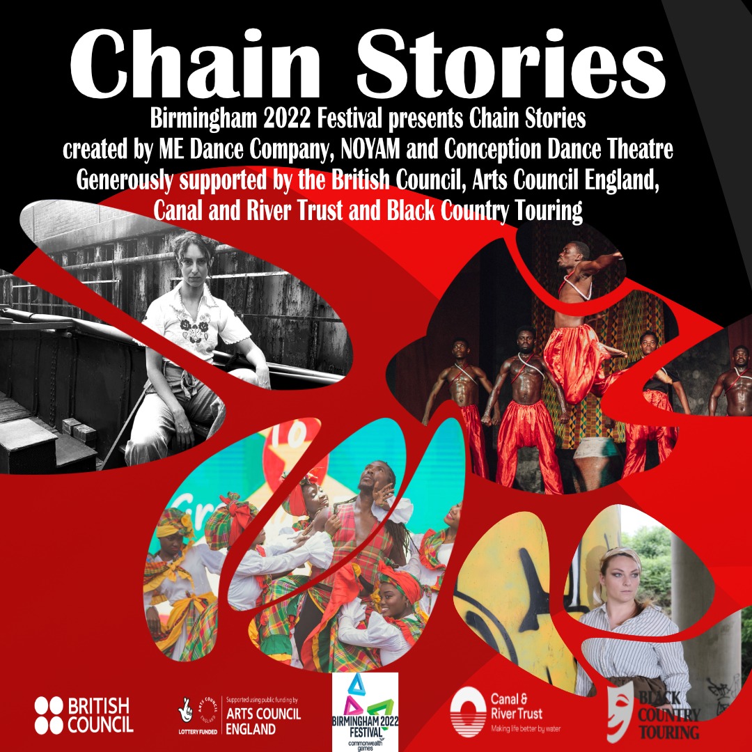 Medancecompany1's tweet photo. We are overjoyed to be part of #b2022festival . 
A part of Birmingham 2022 Festival generously supported by @britishcouncil @britisharts @aceagrams @CanalRiverTrust
And @BCT_Touring
#chainstories
#medancecompany
For more follow the link:
 https://t.co/Lg50lsF0Lz https://t.co/yX1ZcuqqaE