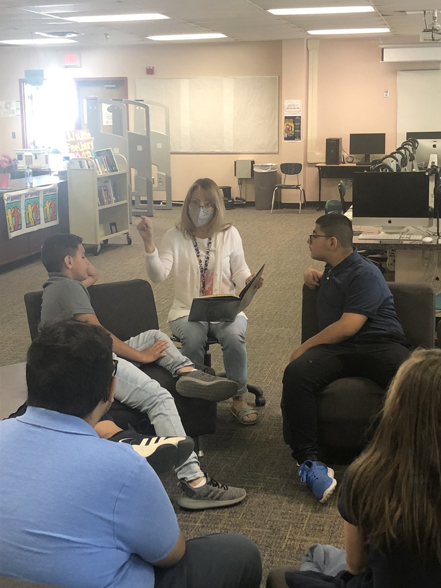 Our LBJ MS Librarian, Mrs Finke, is reading a wonderful book to The Blowers Bunch during our last full week!💜📚 <a href="/LbjCoyote1/">Michael Bachicha</a> @lbjcoyotesptsa <a href="/ABQschools/">Albuquerque Public Schools</a>