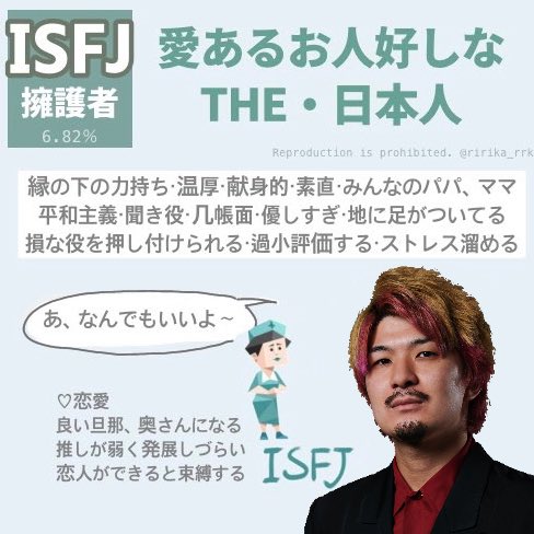 تويتر Ginyuforce 公式 على تويتر Mbti診断結果 さい Infj 提唱者 相性良いタイプ Estj 幹部 Hide Isfj 擁護者 相性良いタイプ Entj 指揮官 16personalities Mbti Ginyuforce 恋の始まりはポエムと小説で T Co Cvzrard3k8