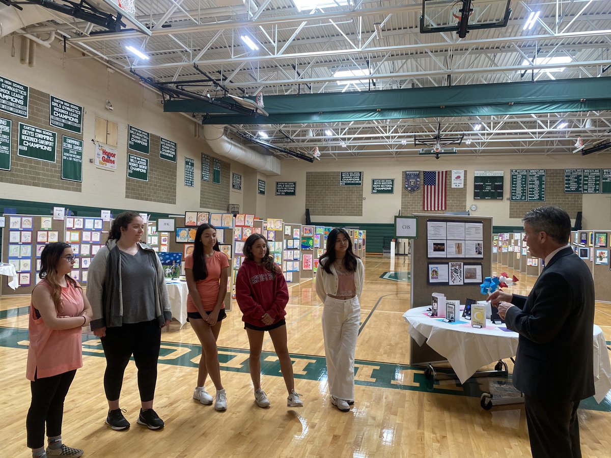 Thank you to Senator Timilty for visiting the Spring Art Show and presenting this year’s Scholastic Art &amp; Writing winners with Citation certificates to honor their achievements.