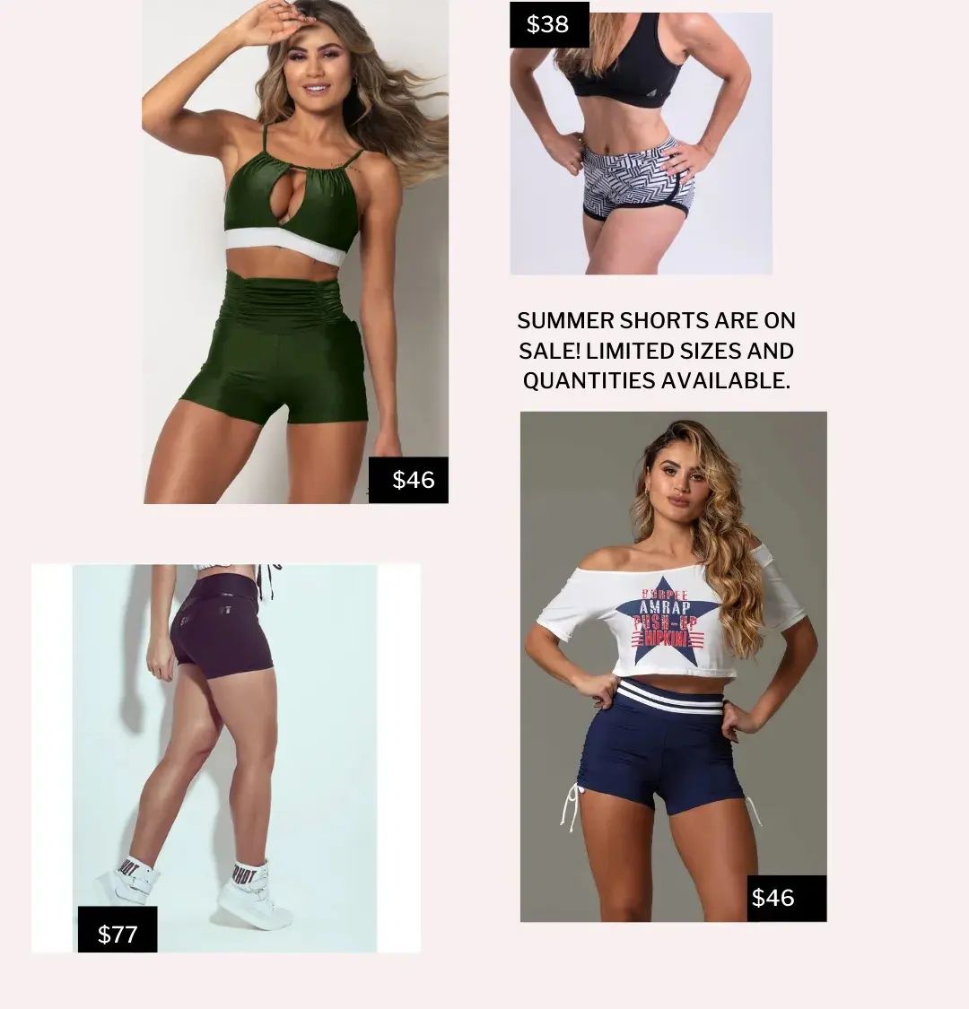 shoptightbunz's tweet photo. Shorts! SHORTS! SHORT shorts!
We are marking down our last Summer inventory to make room for new!
Save 15% on your first purchase. 
https://t.co/tCHkYDSr74 https://t.co/FoW6nUUkPD
